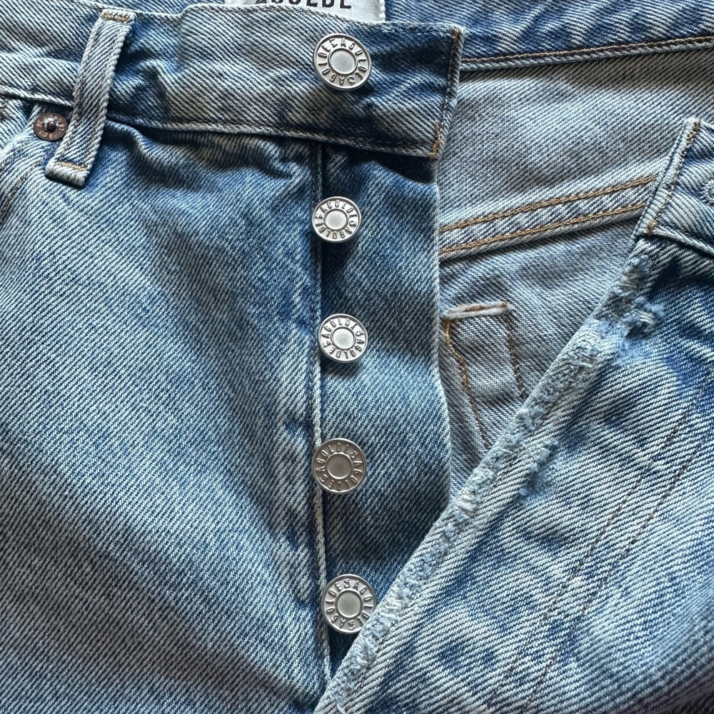Agolde Women's Light Blue Distressed Parker Shorts size 28 - Picture 3 of 9